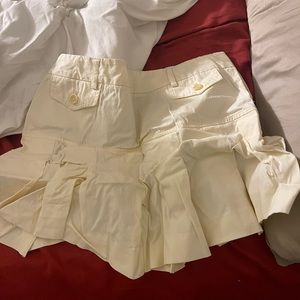 Theory mini pleated white skirt